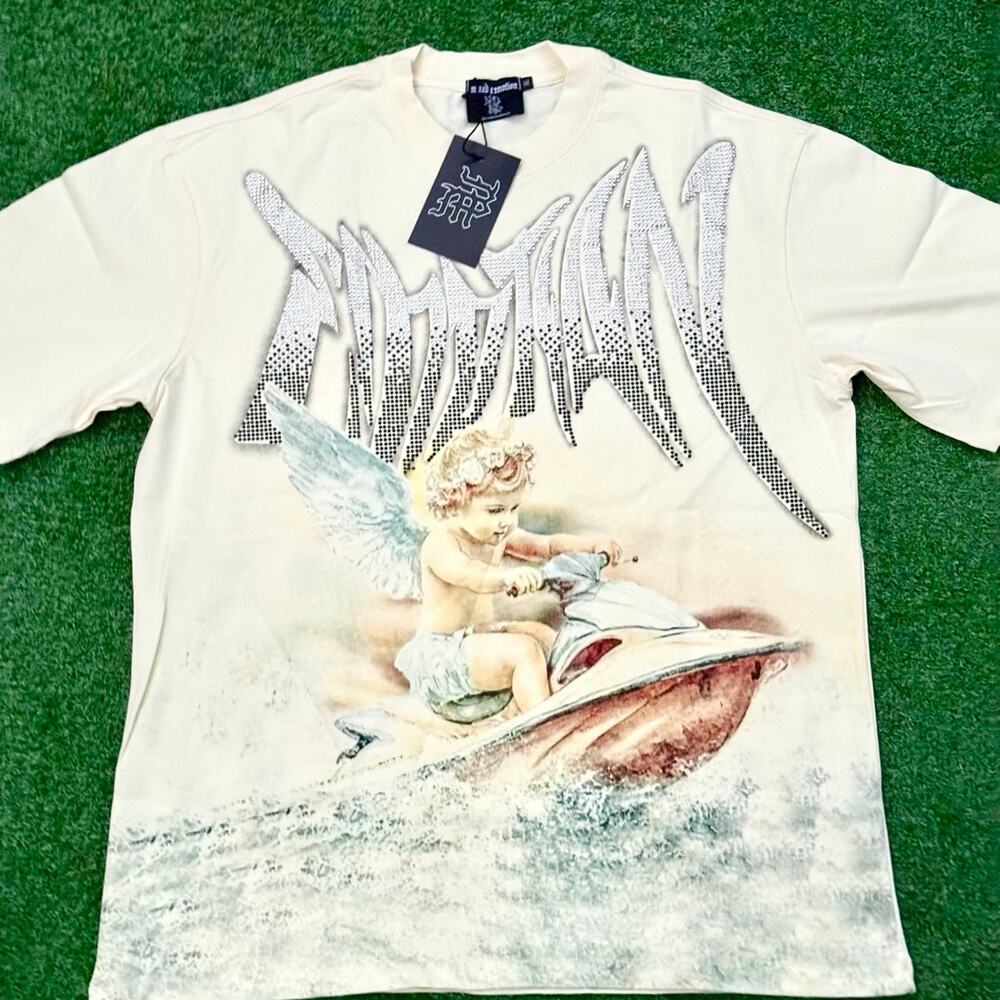 MIXED EMOTION Rhinestone Angel Riding Jetski T Shirt New With Tag